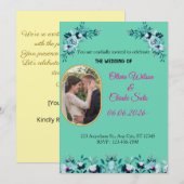 Message au verso d'une invitation de mariage moder (Devant / Derrière)