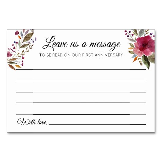 Message aux nouveaux mariés Livre d'invités Cartes (Devant)