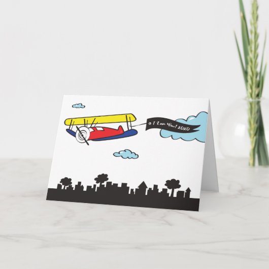Message Avion Adorable | Carte Je T'Aime (Devant)