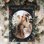 Message Botanique Charbon Joyeux Noël Carte