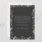 Message Botanique Charbon Joyeux Noël Carte (Dos)