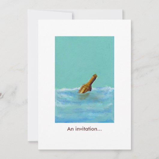 Message - bouteille en mer Invitations PERSONNALIS (Devant)