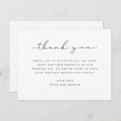 Message carte de remerciements mariage simple (Devant / Derrière)