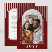 Message Carte photo moderne du Nouvel An sur le do (Devant / Derrière)