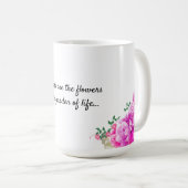 Message d'amitié Fleurs de jardin Café Mug (Devant droit)