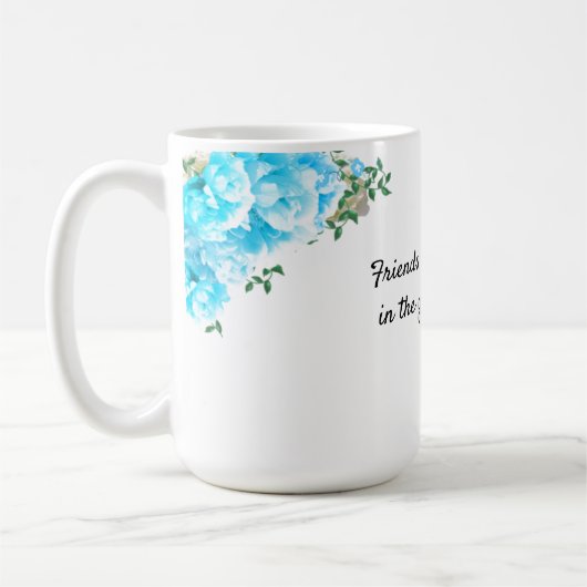 Message d'amitié Fleurs de jardin Café Mug (Gauche)