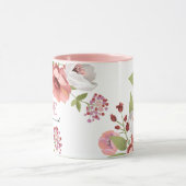 Message d'amour avec Mug de fleurs roses (Centre)