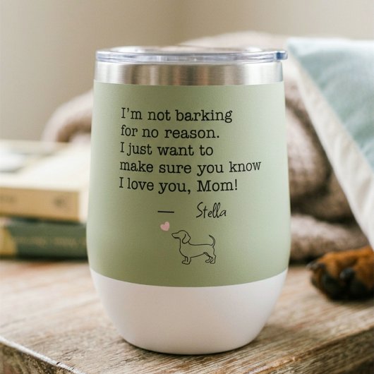 Message d'amour de teckel personnalisé vert sauge