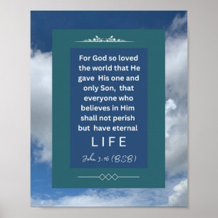 Message d'amour - John 3-16 - 8 x 10 Poster