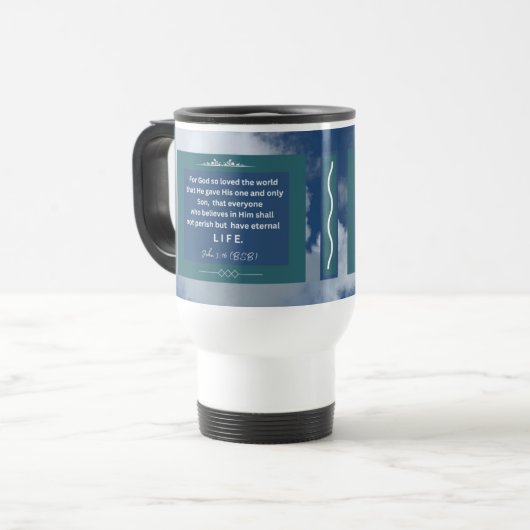 Message d'amour - John 3-16 - Mug de voyage blanc (Devant gauche)