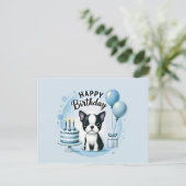 Message d'anniversaire pour Boston Terrier – Carte (Debout devant)
