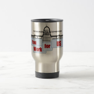 Message dans la tasse de voyage du congrès