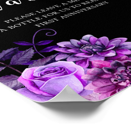 Message dans une impression bouteille mariage noir (Coin)