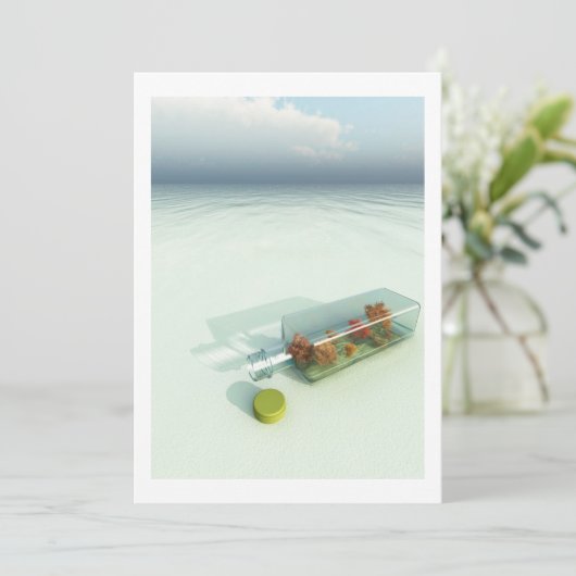 Message dans une invitation de bouteille (Debout devant)