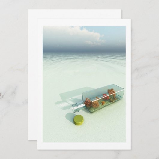 Message dans une invitation de bouteille (Devant / Derrière)