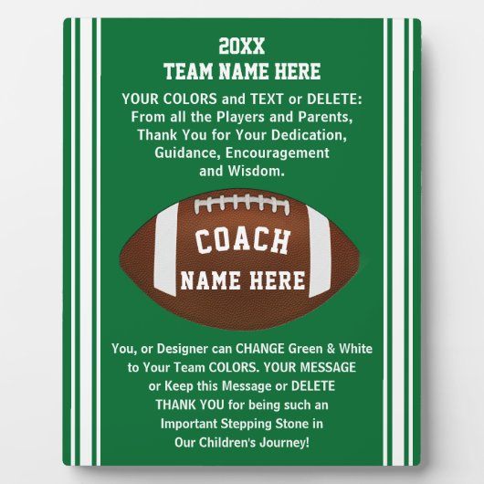 Message d'appréciation Plaques de football pour en (Devant)