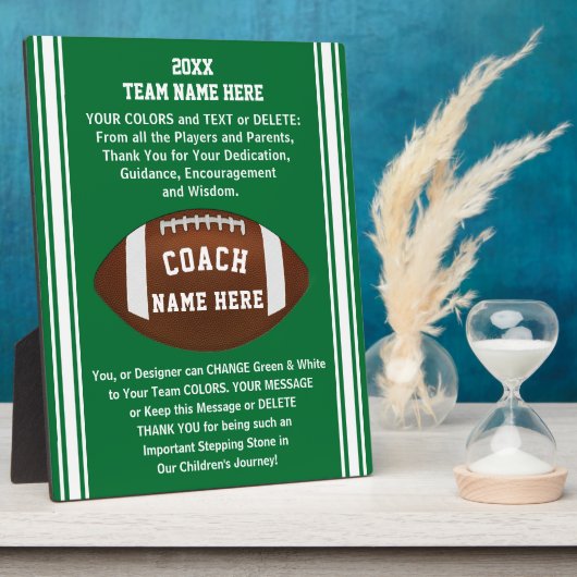 Message d'appréciation Plaques de football pour en (Côté)