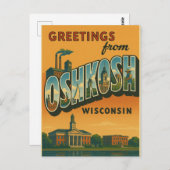 Message de bienvenue de la carte postale Oshkosh W (Devant / Derrière)