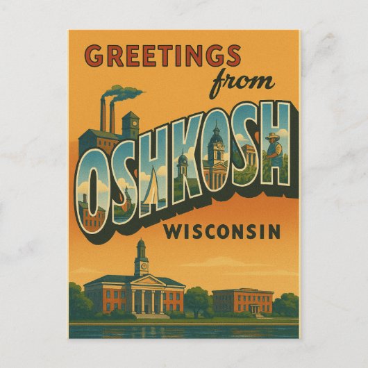 Message de bienvenue de la carte postale Oshkosh W (Devant)