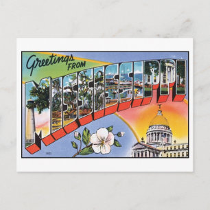 Message de bienvenue de la carte postale Vintage M