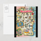 Message de bienvenue de la carte postale Wisconsin (Devant / Derrière)