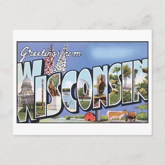 Message de bienvenue de Wisconsin Vintage Carte po (Devant)