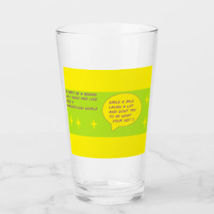 Message de détente amusant sur une tasse de verre