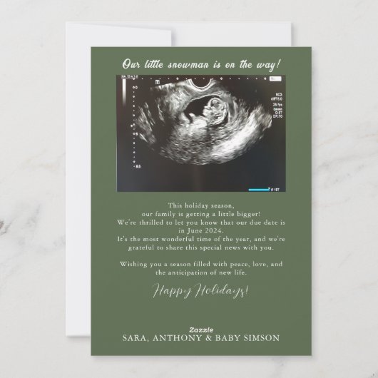 Message de Faire-part de grossesse de vacances sur (Dos)