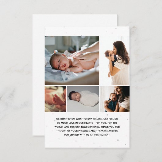 Message de Faire-part de naissance Collage de cinq (Devant / Derrière)
