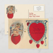 Message de la Saint-Valentin de Cupidon Carte Post (Devant / Derrière)