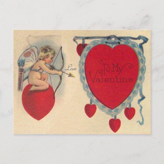 Message de la Saint-Valentin de Cupidon Carte Post (Devant)