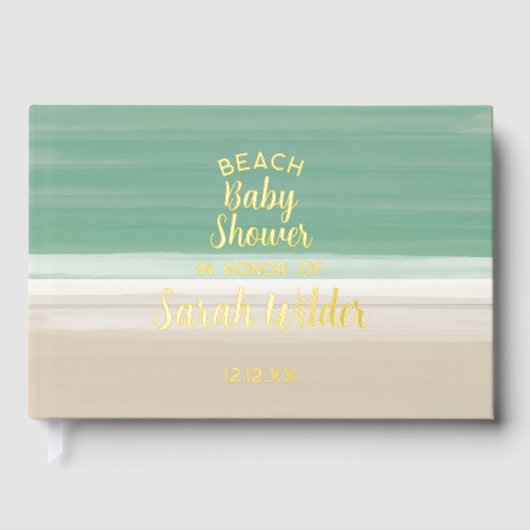 Message de Merci de Baby shower Ocean Beach modern (Recto)