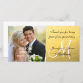 Message de Merci de Mariage noir or (Devant / Derrière)