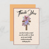 Message de Merci Floral Cross pour les condoléance (Devant / Derrière)