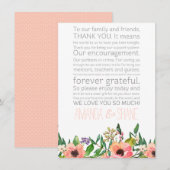 Message de remerciement pour la carte de table de  (Devant / Derrière)