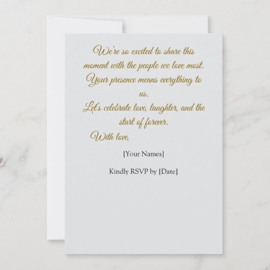 Message de retour Faire-part de mariage moderne (Dos)