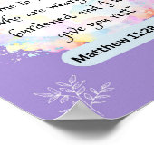 Message d'espoir - Matthew 11-28 - 8 x 10 Poster (Coin)