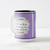 Message d'espoir - Matthew 11-28 - Mug à deux tons (Devant gauche)