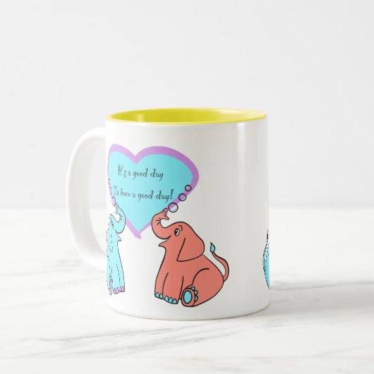 Message d'inspiration Mug de coeur éléphant (Devant gauche)
