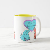 Message d'inspiration Mug de coeur éléphant (Devant droit)