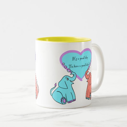 Message d'inspiration Mug de coeur éléphant (Devant droit)