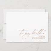 Message du Mariage du matin "À mon frère" Carte de (Devant)