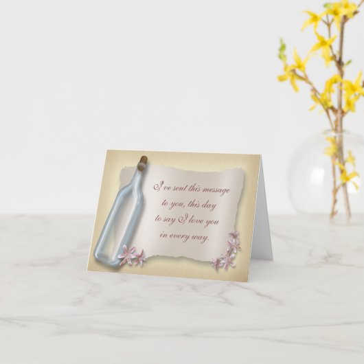 Message d'une bouteille ~ carte pour notes d'amour (Fleur jaune)