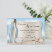 Message d'une bouteille - Cartes à plat Merci de p (Debout devant)