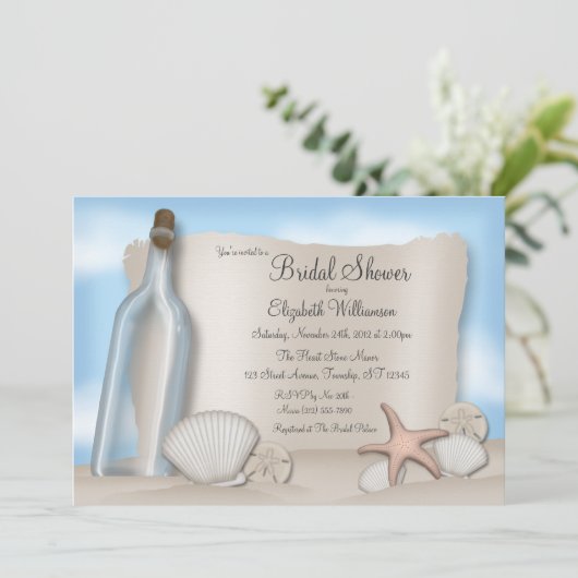 Message d'une bouteille - Invitations de douche nu (Debout devant)