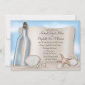Message d'une bouteille - Invitations de mariage à (Devant)