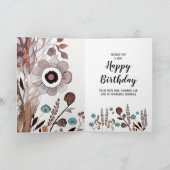 Message floral personnalisable Bonne carte d'anniv (Intérieur)