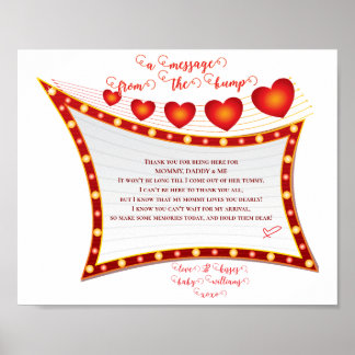 Message From The Bump Valentine Baby Shower Poster