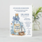 Message In Bottle Sailboat Birthday Invitation (Debout devant)
