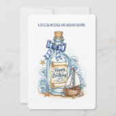 Message In Bottle Sailboat Birthday Invitation (Dos)